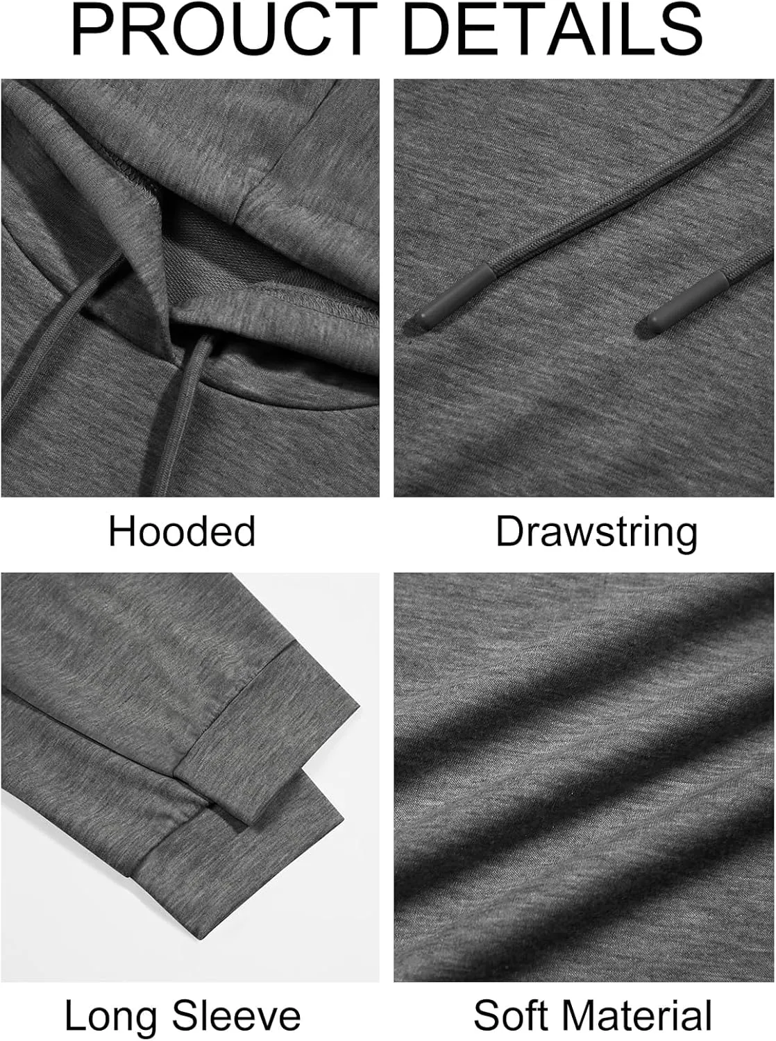 Runcati Mens Lightweight Hoodies Pullover Long Sleeve Casual Workout Athletic Shirt Hooded Sweatshirts