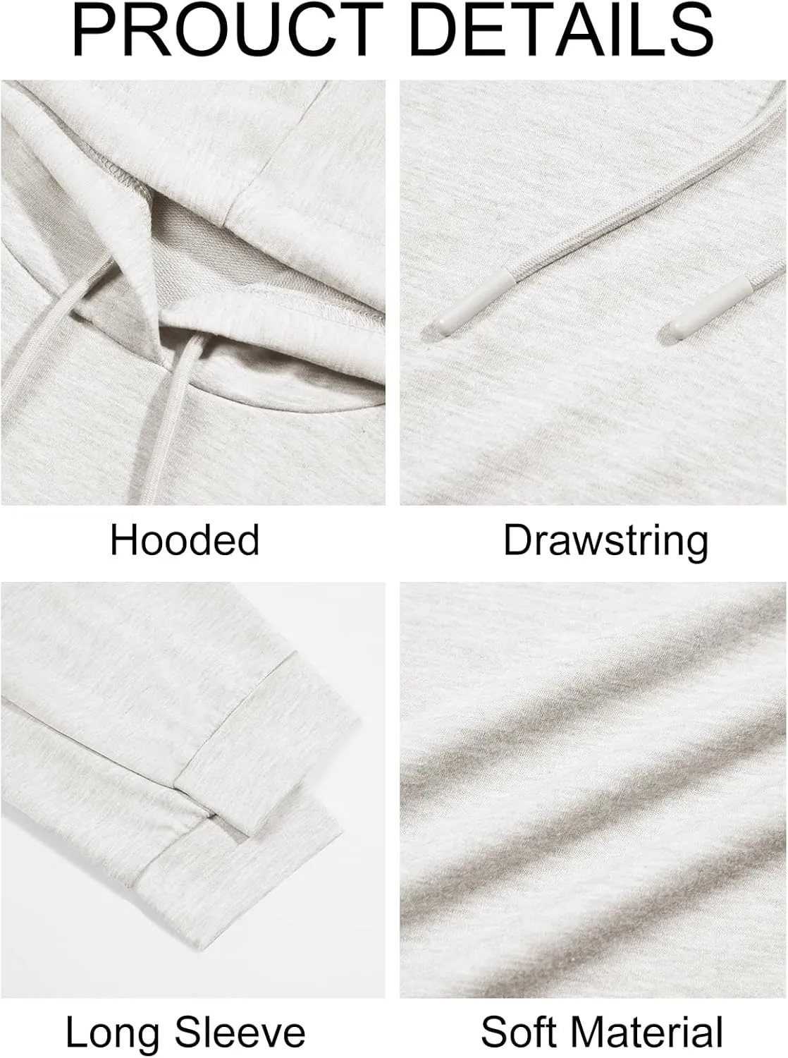 Runcati Mens Lightweight Hoodies Pullover Long Sleeve Casual Workout Athletic Shirt Hooded Sweatshirts
