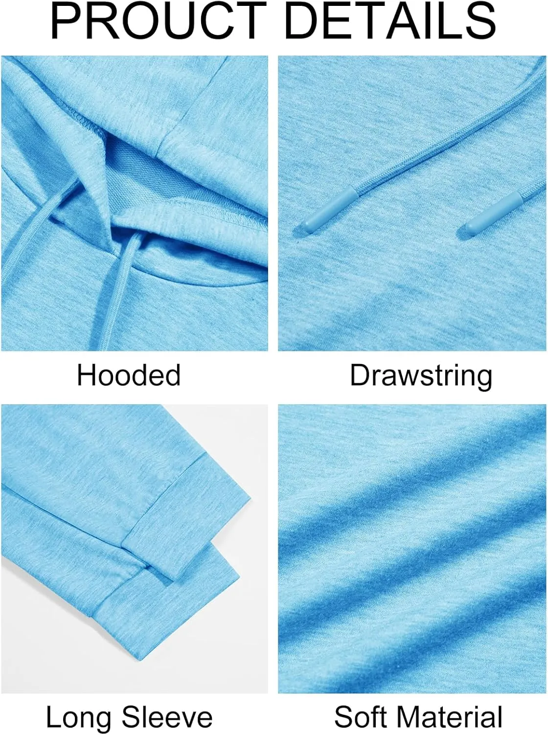 Runcati Mens Lightweight Hoodies Pullover Long Sleeve Casual Workout Athletic Shirt Hooded Sweatshirts