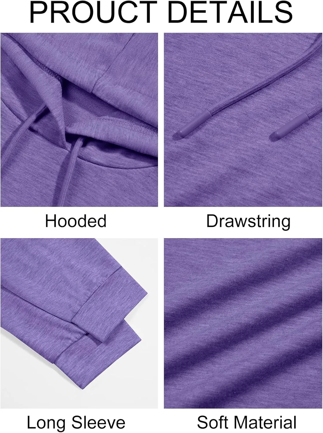 Runcati Mens Lightweight Hoodies Pullover Long Sleeve Casual Workout Athletic Shirt Hooded Sweatshirts