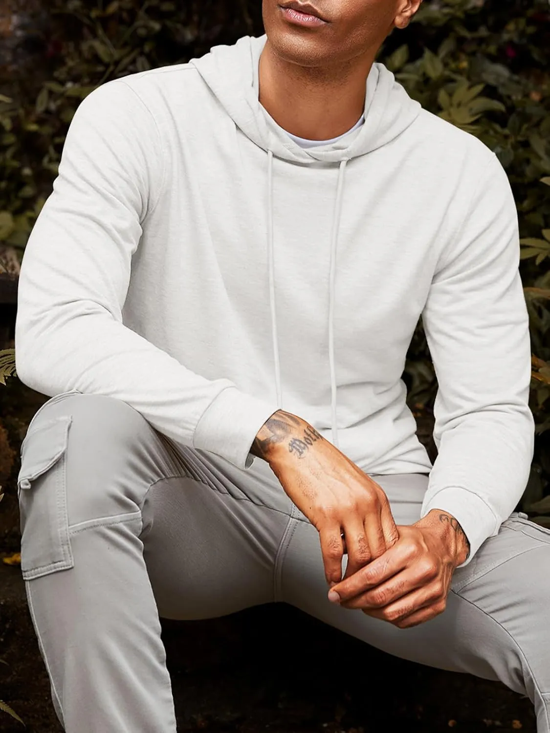 Runcati Mens Lightweight Hoodies Pullover Long Sleeve Casual Workout Athletic Shirt Hooded Sweatshirts