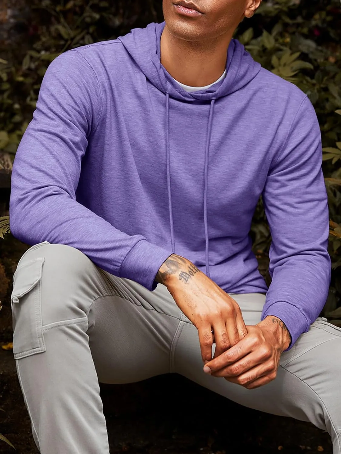 Runcati Mens Lightweight Hoodies Pullover Long Sleeve Casual Workout Athletic Shirt Hooded Sweatshirts