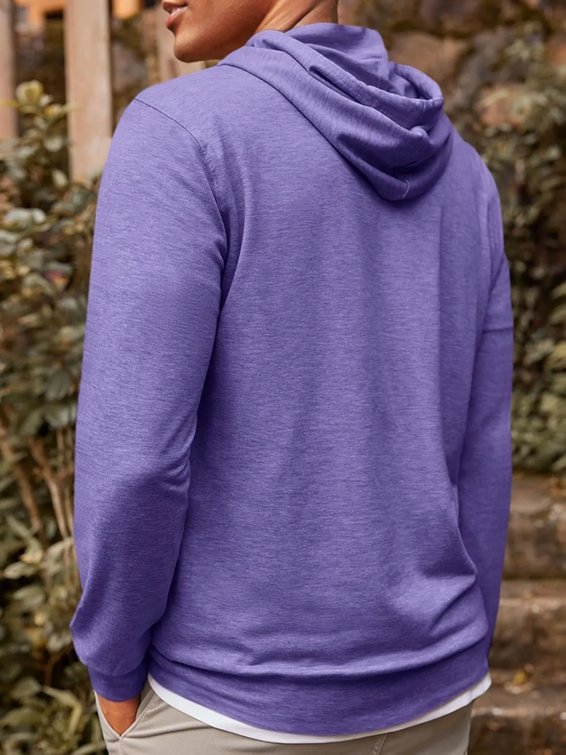 Runcati Mens Lightweight Hoodies Pullover Long Sleeve Casual Workout Athletic Shirt Hooded Sweatshirts