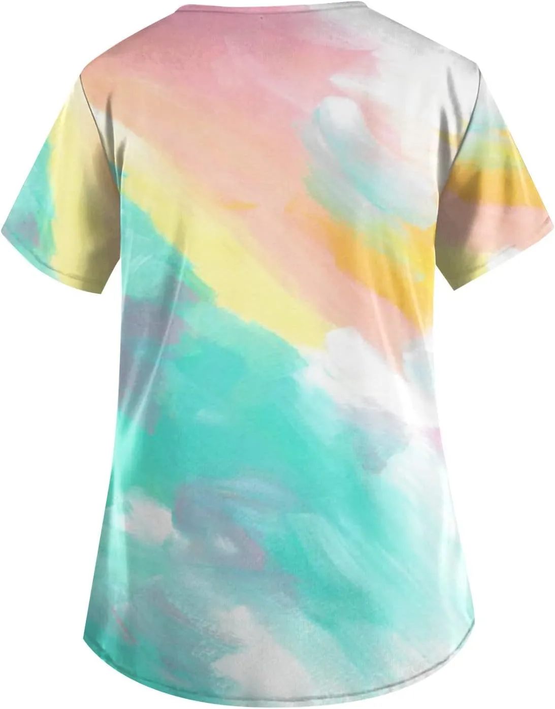 Scrubs for Women Printed V Neck Working T-Shirts Short Sleeve Dressy Care Workwear Summer Plus Size T Shirts