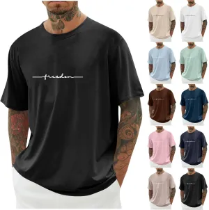 Shirts for Men 2024 Fashion Short Sleeve Crewneck Shirt Causal Graphic Tee Shirts Summer Beach Gym Workout Tee Tops