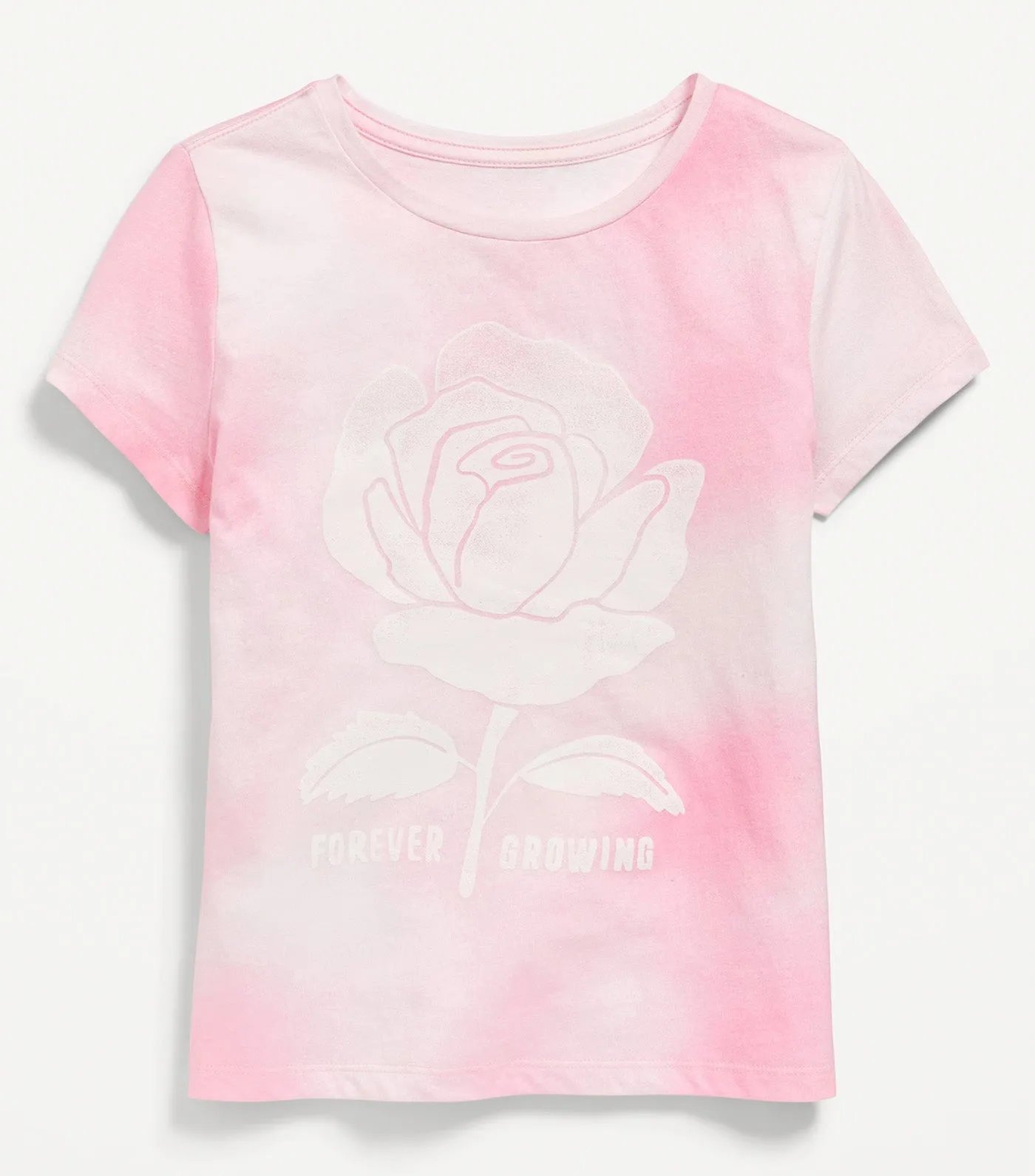 Short-Sleeve Graphic T-Shirt for Girls Pink Tie Dye