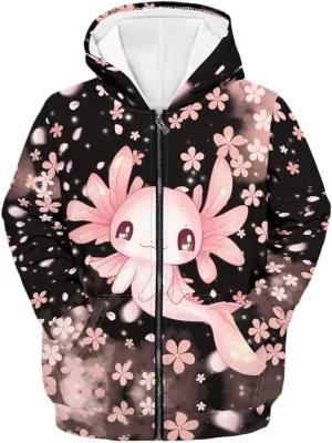 Showudesigns Boys Zip Up Hoodies Long Sleeve Sweatshirts for Girls Front Pocket