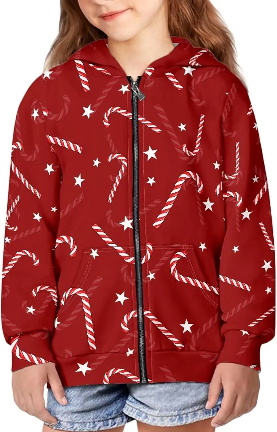 Showudesigns Boys Zip Up Hoodies Long Sleeve Sweatshirts for Girls Front Pocket