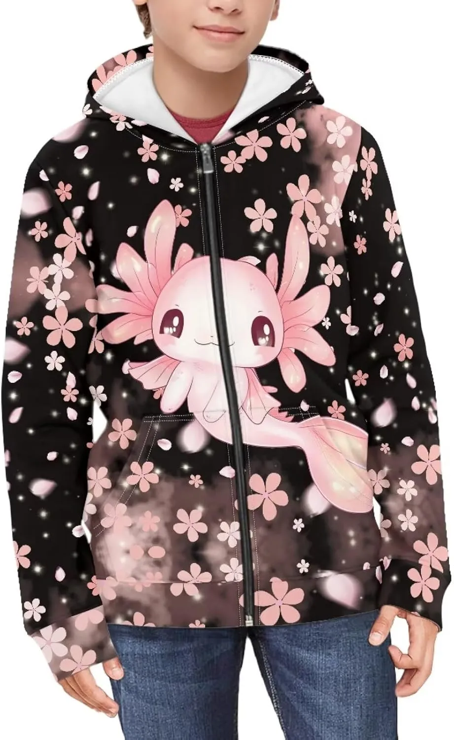 Showudesigns Boys Zip Up Hoodies Long Sleeve Sweatshirts for Girls Front Pocket