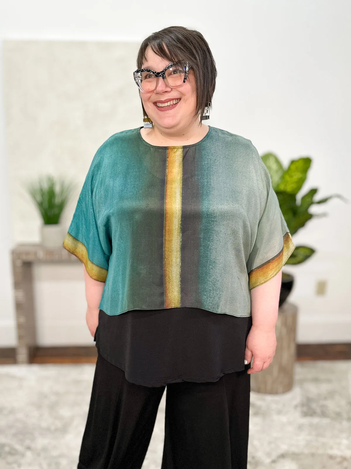 Silk Short Top, Eventide