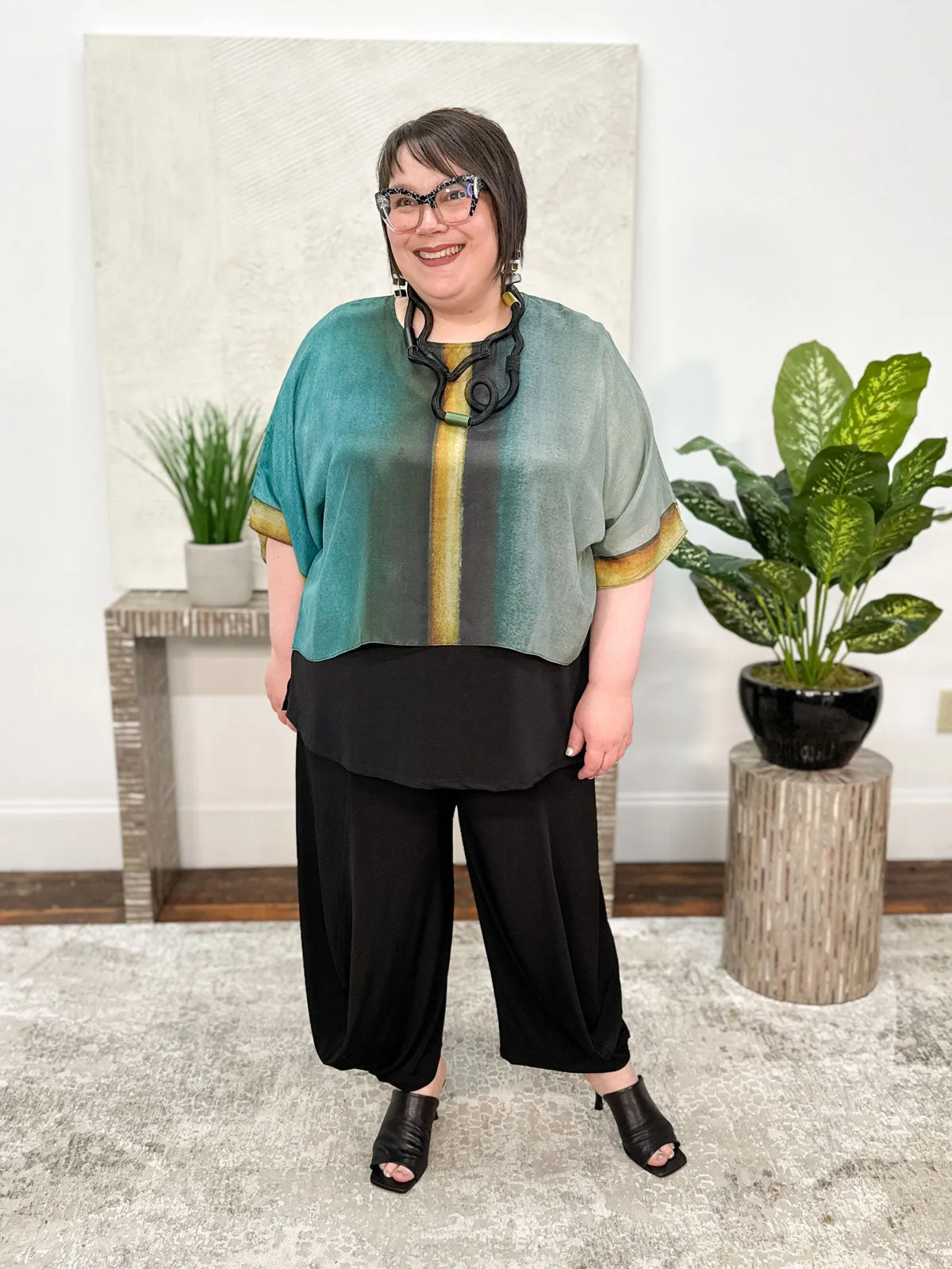 Silk Short Top, Eventide