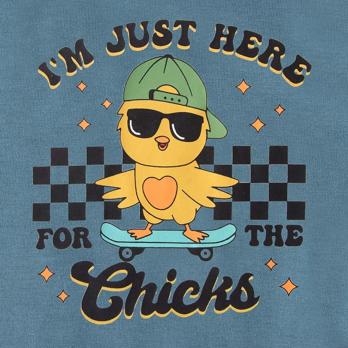 SOFEON Toddler Boy Easter Shirt Funny Chick Skateboard T-Shirt I'm Just Here for The Chicks Graphic Short Sleeve Tees Top