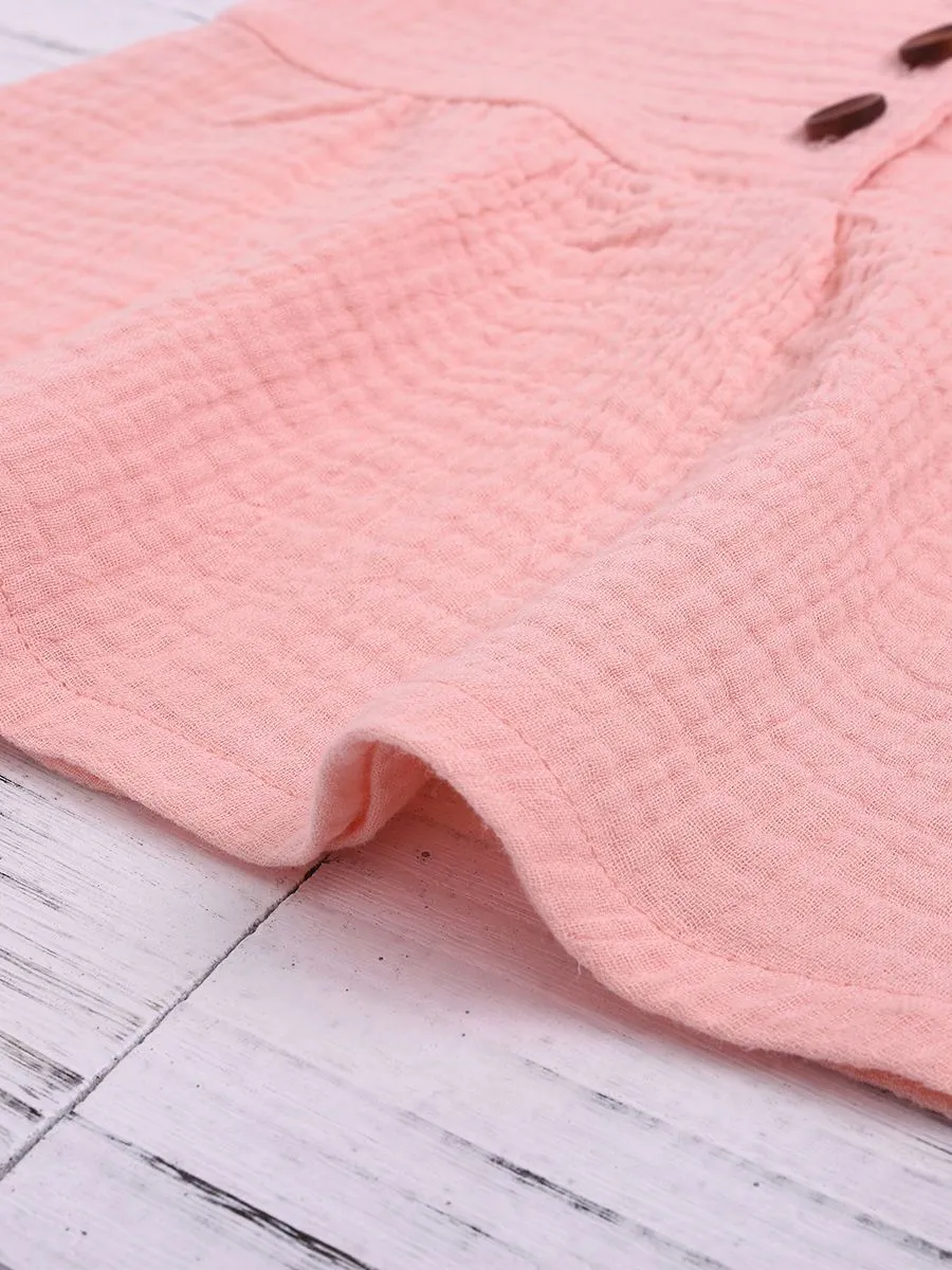 Solid Color Casual Dress Baby Girl Sleeveless Clothes Summer