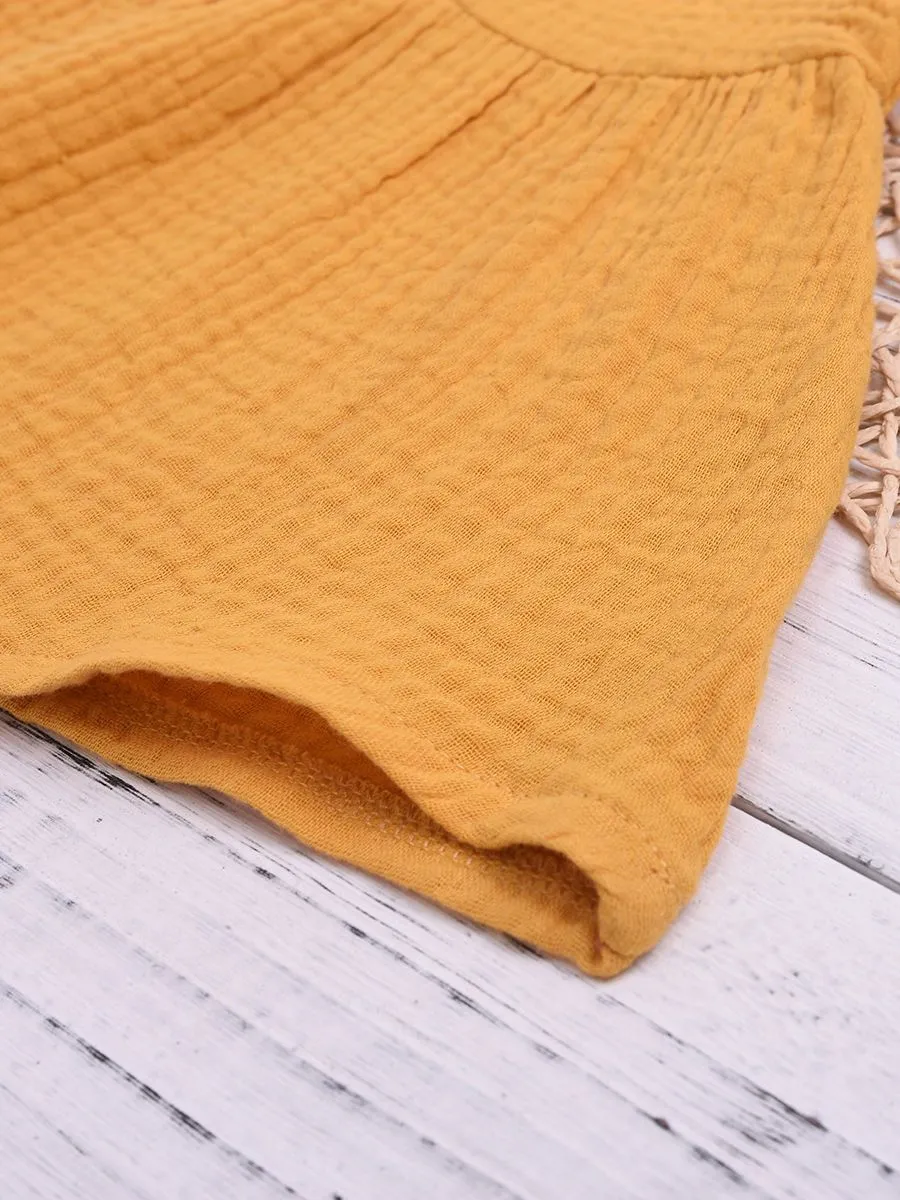 Solid Color Casual Dress Baby Girl Sleeveless Clothes Summer
