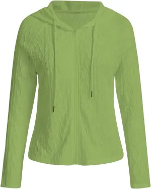 SOLY HUX Women's Zip Up Hoodies Drawstring Long Sleeve Sweatshirt Casual Jacket