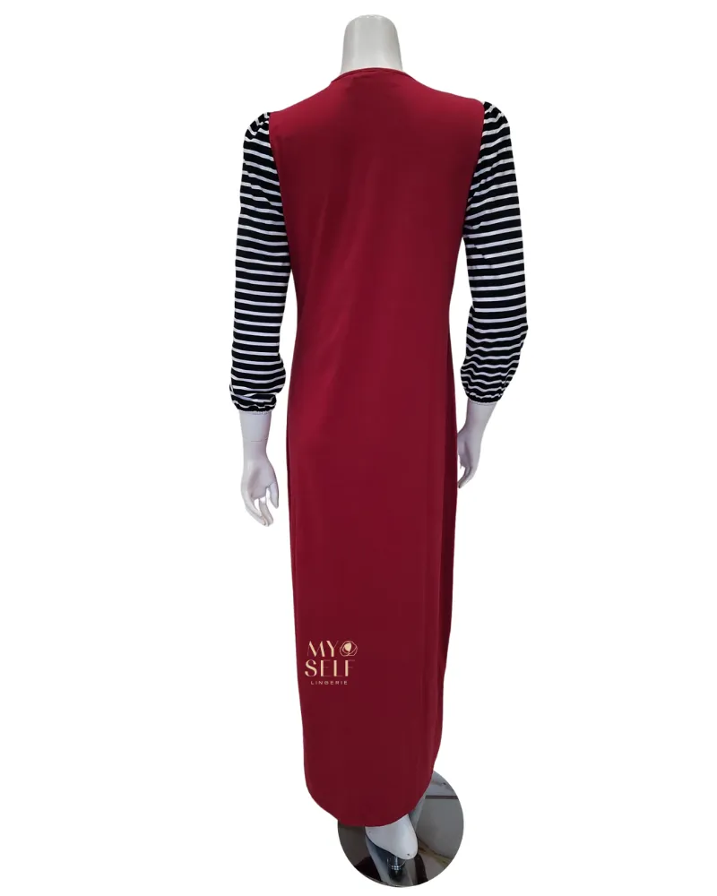 SS22TN33 Pink Multi Striped Black & White Combo Teen Nightgown