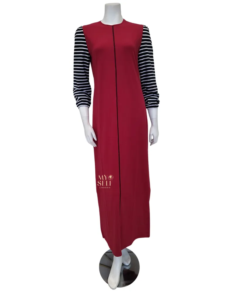 SS22TN33 Pink Multi Striped Black & White Combo Teen Nightgown