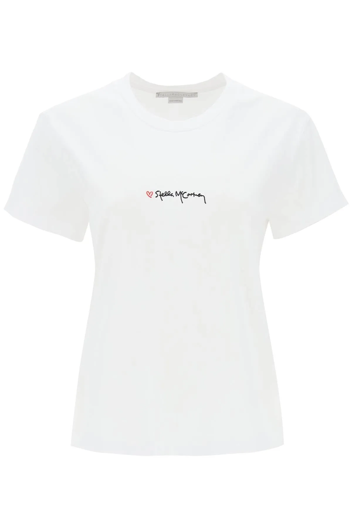 Stella mccartney t-shirt with embroidered signature 6J0273 3SPY52 PURE WHITE