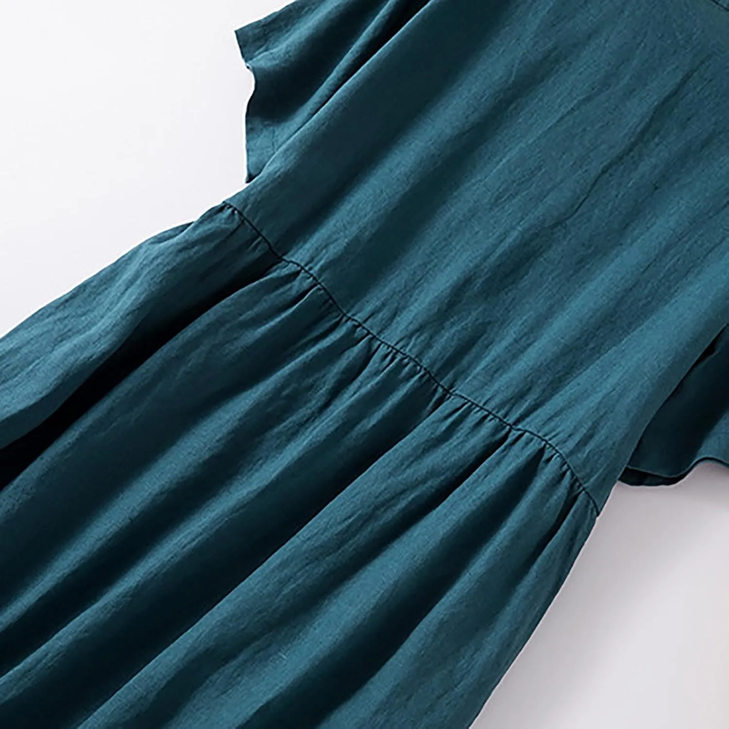 Summer Cotton Linen Dresses for Women 2025 Casual Short Sleeve Maxi Dress Spring Plus Size Elegantes Vacation Dress