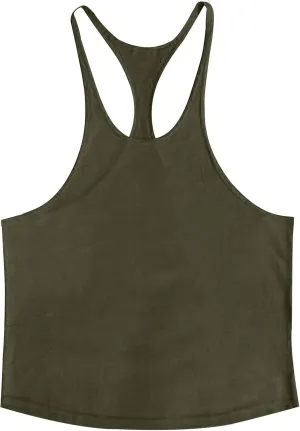 Summer Cotton Tank Tops for Men Plus Size Solid Colour Stretch Sleeveless Shirts Crewneck Dry Athletic Clothing