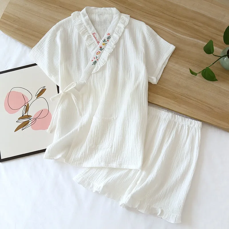 Summer Ladies Pajamas Short-Sleeved