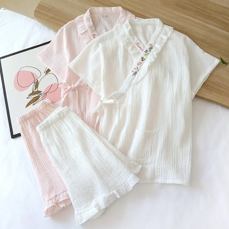 Summer Ladies Pajamas Short-Sleeved