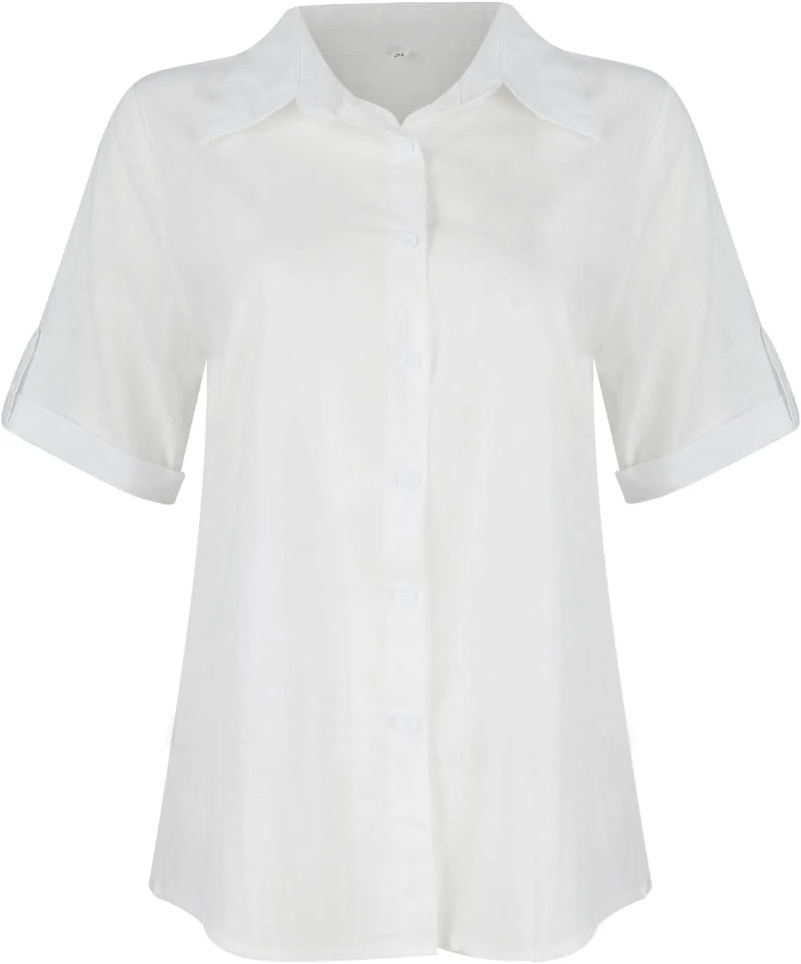 Summer Shirts for Women V Neck Short Sleeve Casual Loose Tees Lapel Button Down Tops 2025 Trending Now