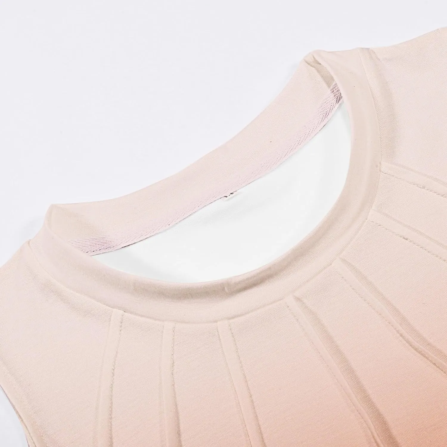 Summer Short Sundresses for Women Retro Gradient Sleeveless Flwoy Mini Dress Elegant Church Beach Vacation Clothes