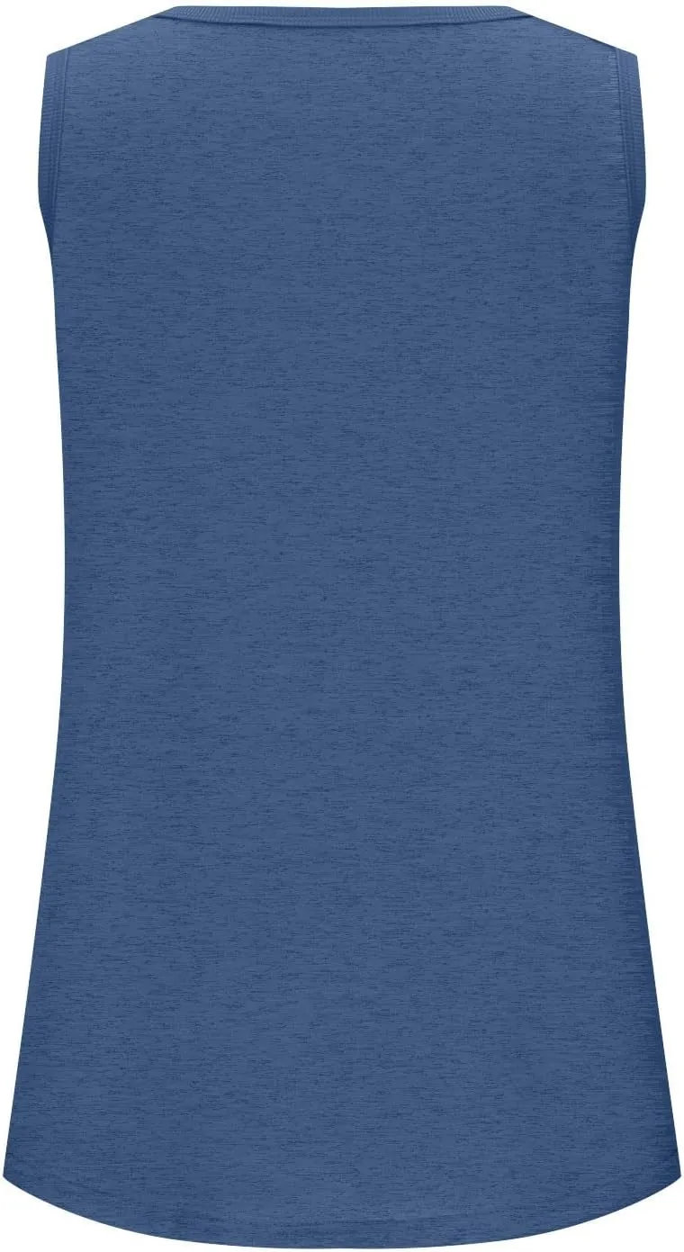 Summer Tank Top for Women Sleeveless Cotton Tee Shirts Loose Crew Neck Casual Shirt Oversized Workout Tank Top 2025