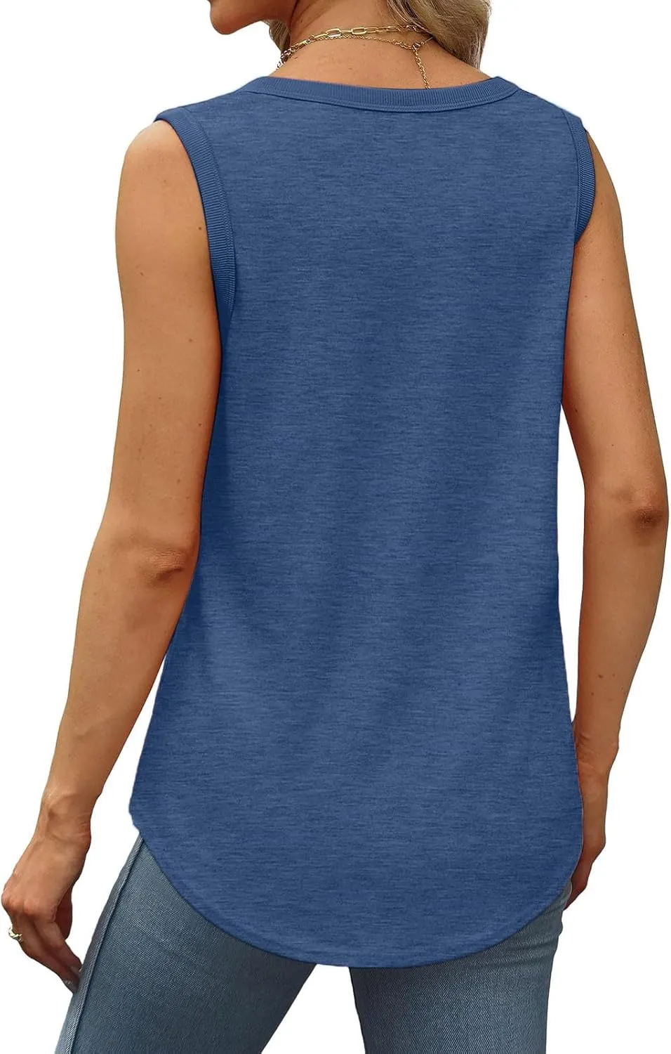 Summer Tank Top for Women Sleeveless Cotton Tee Shirts Loose Crew Neck Casual Shirt Oversized Workout Tank Top 2025