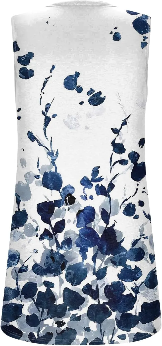Summer Tank Tops for Women Sleeveless Pleated Square Neck Loose Fit Tunic Blouses Shirts Fashion Tee 2025