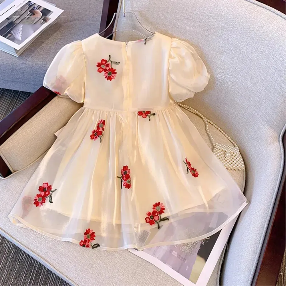 Summer Toddler Kids Princess Dresses Puff Sleeve