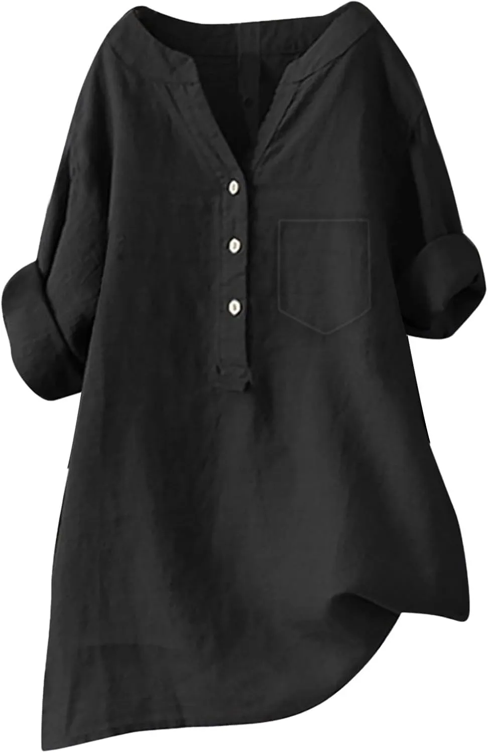 Summer Tops for Women Trendy 2025 Cotton Linen Dress V Neck Short Sleeve Shirts Vacation Blouses Loose Fit Outfits