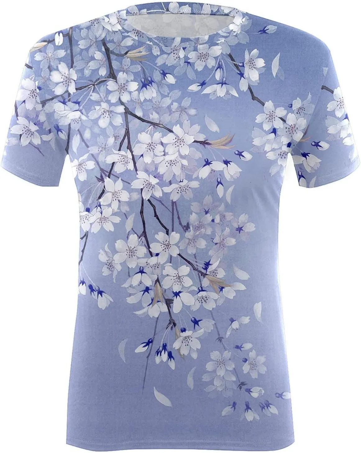Summer Tops,Women's Round Neck Fashion Casual Top Short Sleeve Printed Loose Pullover
