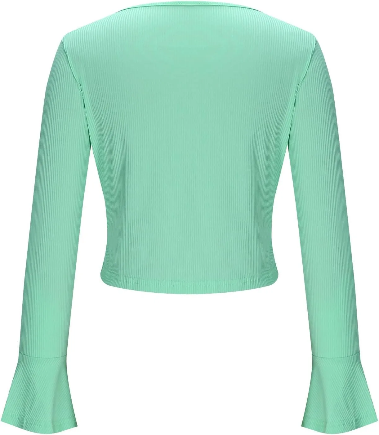 Sweater for Women Sexy V Neck Cropped Sweater Slim Fit Long Sleeve Knitted Pullover Tops Casual Y2k Going Out Shirts
