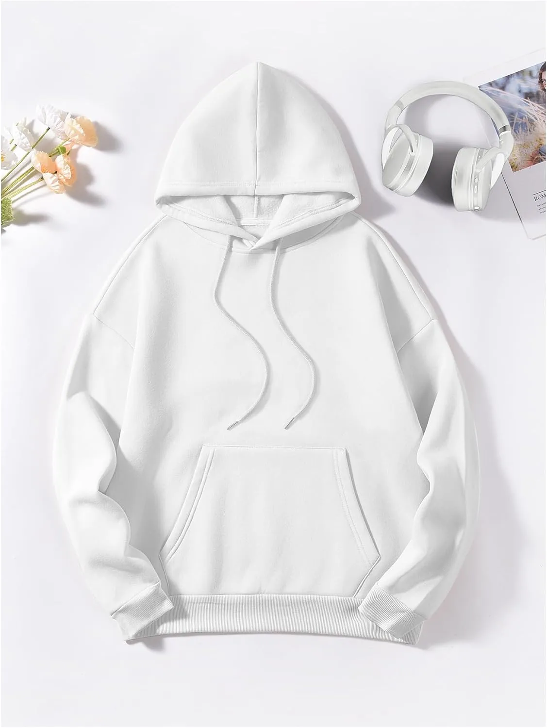 SweatyRocks Women's Graphic Oversized Hoodies Long Sleeve Drop Shoulder Pullover Sweatshirts