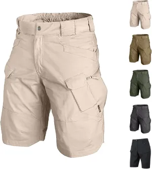 Tactical Shorts for Men Plus Size Waterproof Cargo Shorts with Multi Pockets Comfy Quick Dry Outdoor Hiking Shorts