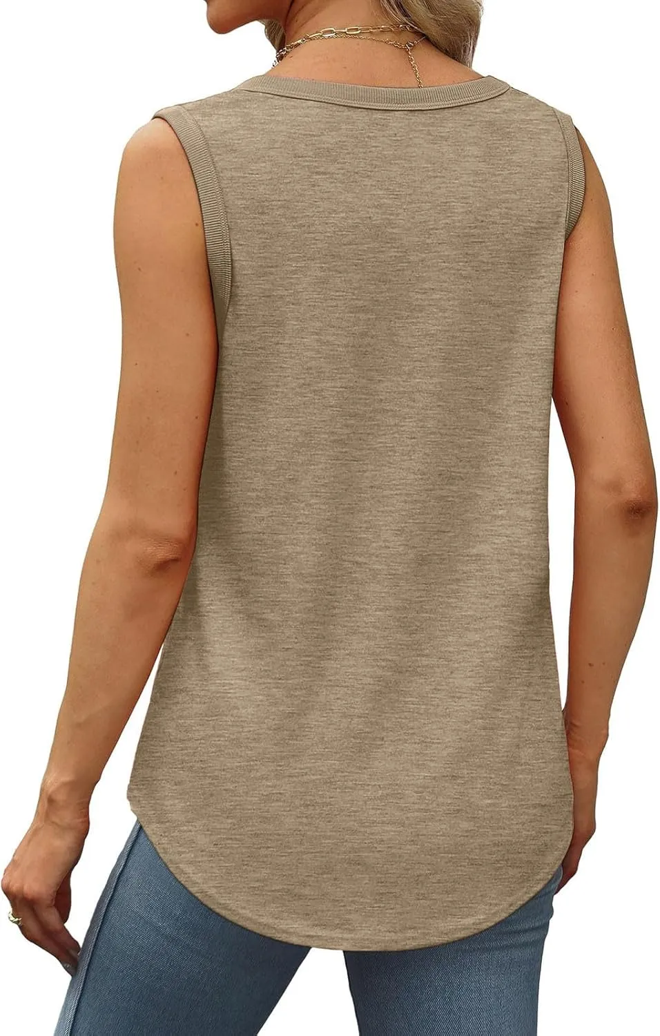 Tank Tops for Women 2025 Summer Sleeveless Ribbed Crewneck Blouse Tshirt Cotton Plus Size Vest Tops Beach Y2k Clothes