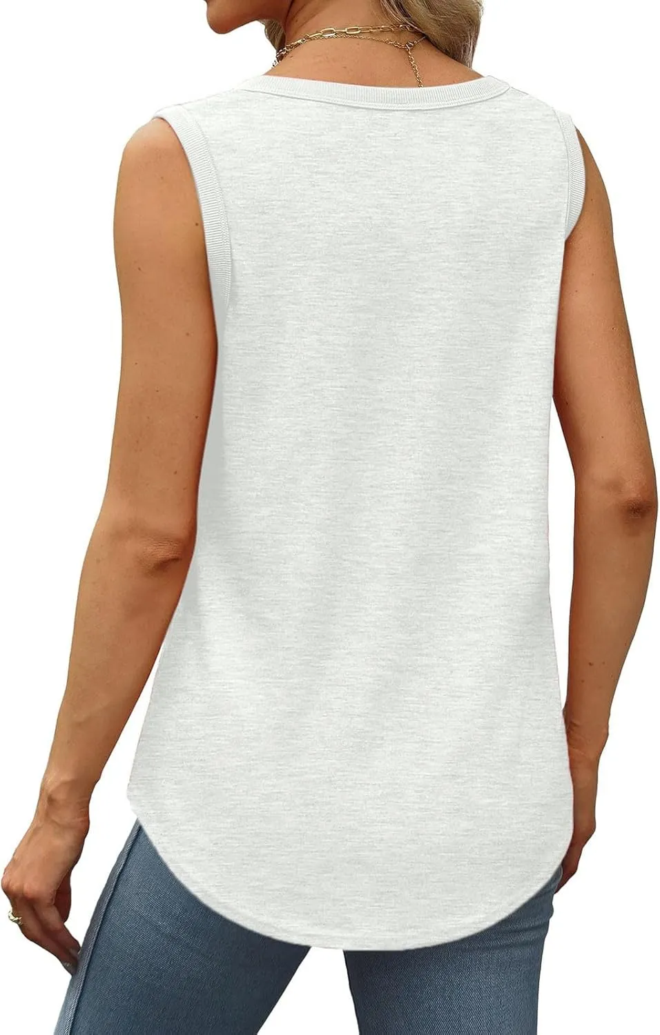 Tank Tops for Women 2025 Summer Sleeveless Ribbed Crewneck Blouse Tshirt Cotton Plus Size Vest Tops Beach Y2k Clothes