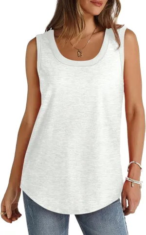 Tank Tops for Women 2025 Summer Sleeveless Ribbed Crewneck Blouse Tshirt Cotton Plus Size Vest Tops Beach Y2k Clothes