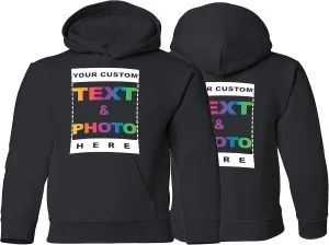 Tee Miracle Custom Youth Hoodie for Kids Boys Girls - Personalized Image Fleece Pullover Hooded - Customize Your Text Photo
