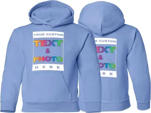 Tee Miracle Custom Youth Hoodie for Kids Boys Girls - Personalized Image Fleece Pullover Hooded - Customize Your Text Photo