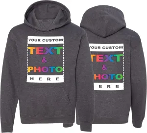 Tee Miracle Custom Youth Hoodie for Kids Boys Girls - Personalized Image Fleece Pullover Hooded - Customize Your Text Photo