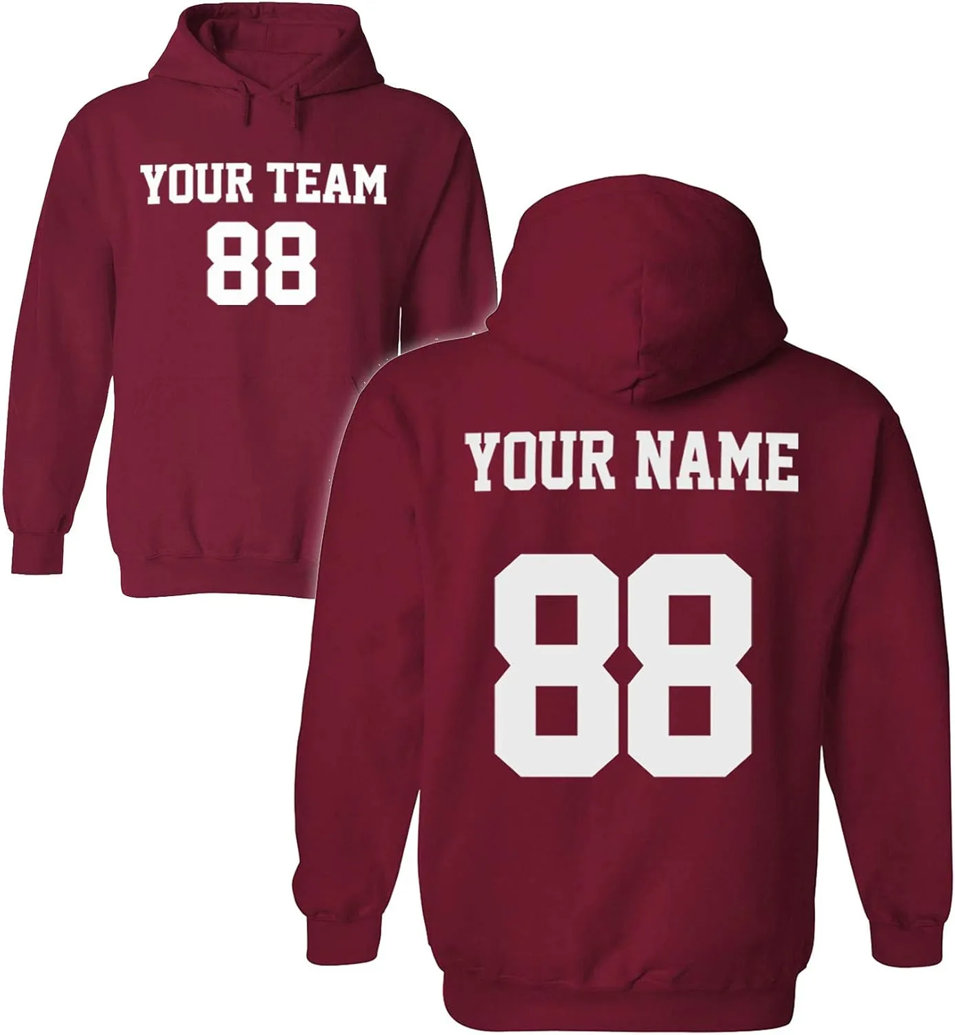 Tee Miracle Design Your OWN Hoodie for Men & Women - Custom Jersey Hoodies - Pullover Team Sweatshirts