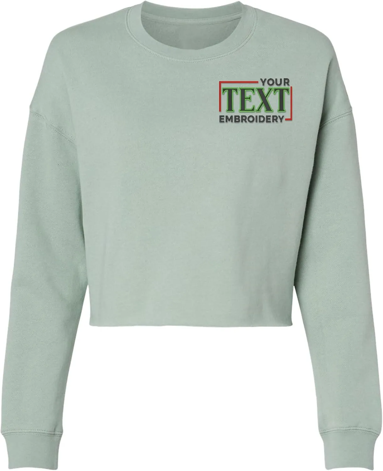 TEEAMORE Custom Embroidered Cropped Hoodies for Womens Add Your Text Crop Hooded Sweatshirt