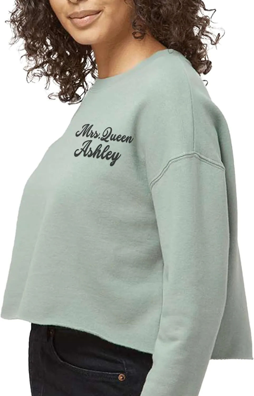 TEEAMORE Custom Embroidered Cropped Hoodies for Womens Add Your Text Crop Hooded Sweatshirt
