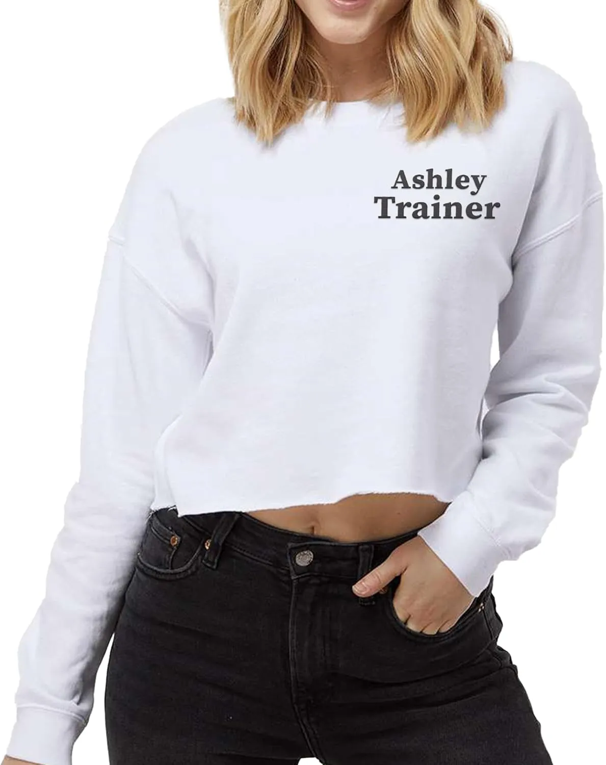 TEEAMORE Custom Embroidered Cropped Hoodies for Womens Add Your Text Crop Hooded Sweatshirt