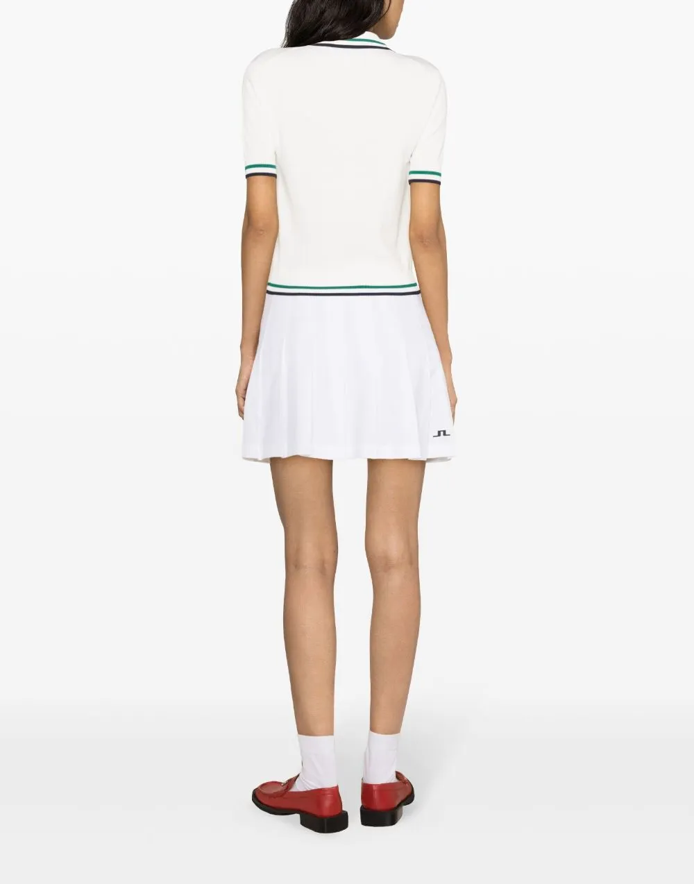 Tennis stripe-detail polo top