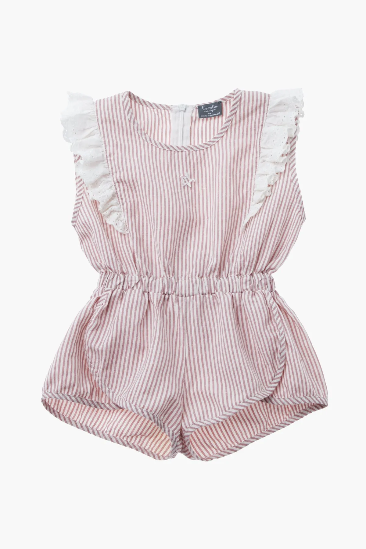 Tocoto Vintage Pink Striped Girls Shorts Romper