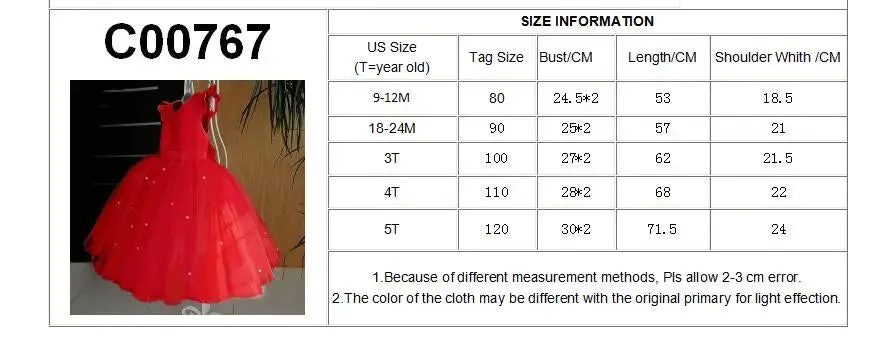 Toddler Girl Red Christmas Princess Dress